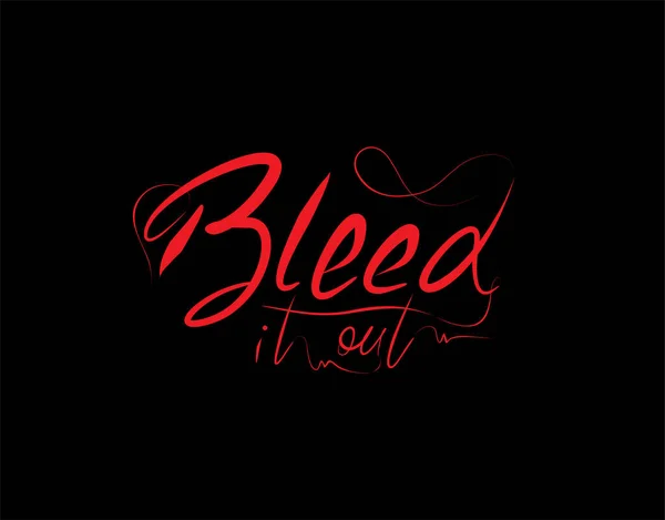 Bloed Out Літературний Текст Чорному Фоні Векторні Ілюстрації — стоковий вектор