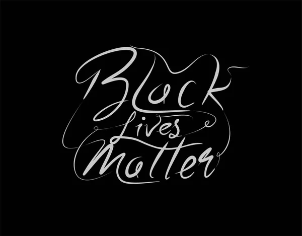 Black Lives Matter Lettering Text Black Background Vector Illustration - Stok Vektor