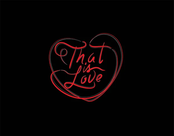 Love Lettering Text Black Background Vector Illustration — Stock Vector