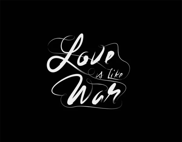 Love War Lettering Text Black Background Vector Illustration — Stock Vector