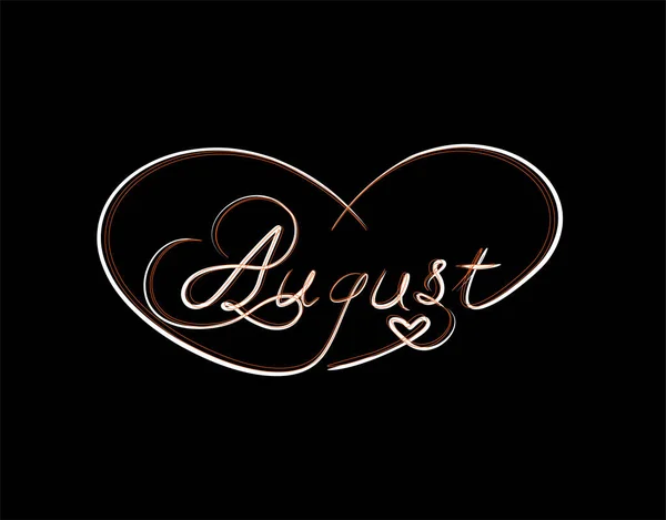 Vektör illüstrasyonunda Siyah arkaplan üzerine Ağustos Harfleri Metni