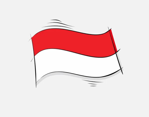 Indonéz Zászló Fehér Háttér Vektor Illusztráció — Stock Vector