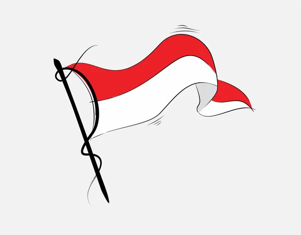 Indonesische Flagge Auf Weißem Hintergrund Vektorillustration — Stockvektor