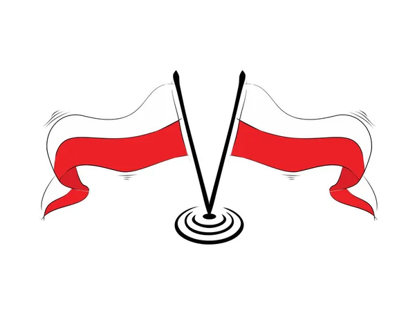 Polonia Bandera Sobre Fondo Blanco Ilustración Vectorial — Vector de stock