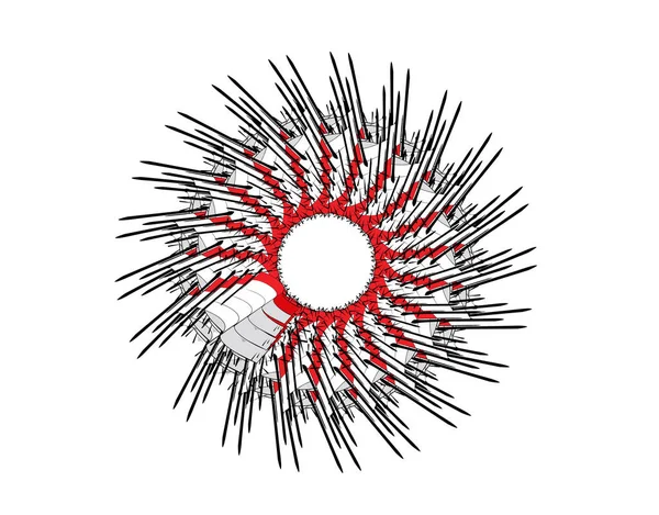 Vektör illüstrasyonunda siyah arkaplanda Endonezya Bayrağı Çiçeği