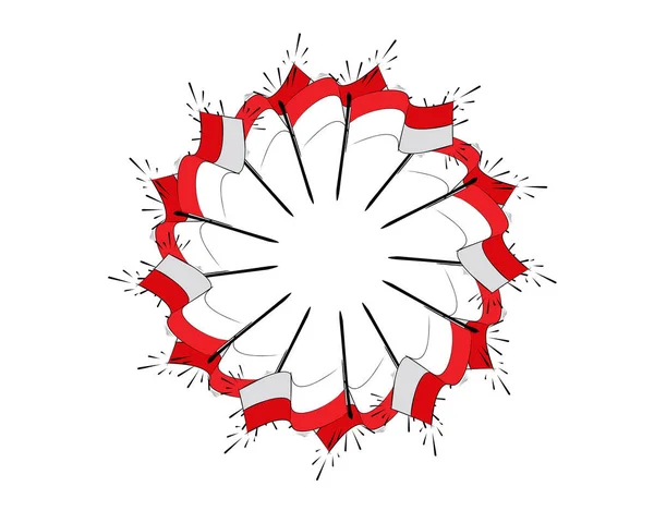 Vektör illüstrasyonunda siyah arkaplanda Endonezya Bayrağı Çiçeği