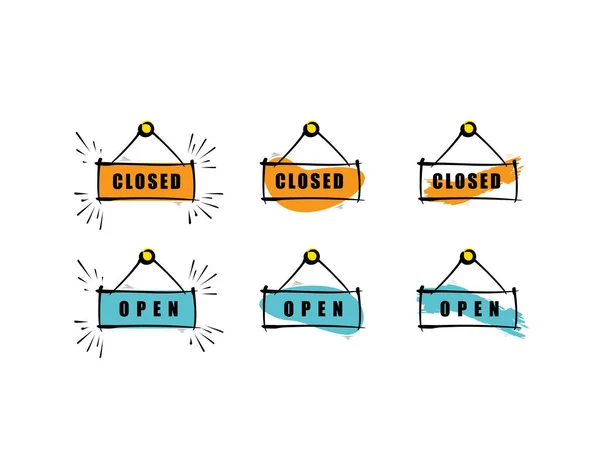 Vektör illüstrasyonunda beyaz arkaplanı aç ve kapat