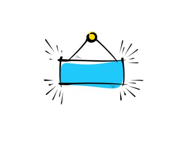 Vektör illüstrasyonunda beyaz arkaplanda imzalı düz şablon