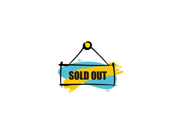 Vektör illüstrasyonunda beyaz arkaplanda Satıldı