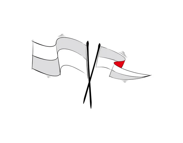 Bandeira Plano Sobre Fundo Branco Ilustração Vetorial — Vetor de Stock