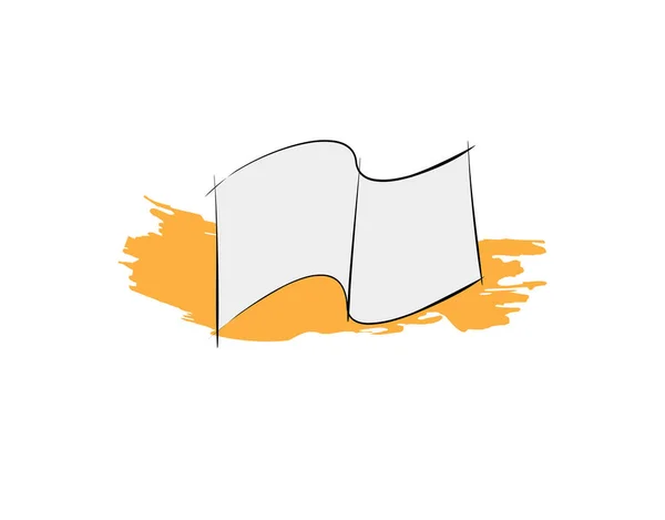 Drapeau Pinceau Orange Plat Sur Fond Blanc Dans Illustration Vectorielle — Image vectorielle