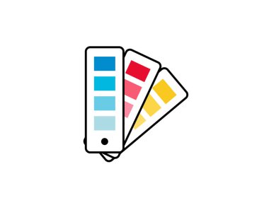 Vektör illüstrasyonunda beyaz arkaplan üzerindeki Renk Paleti Düz Simgesi