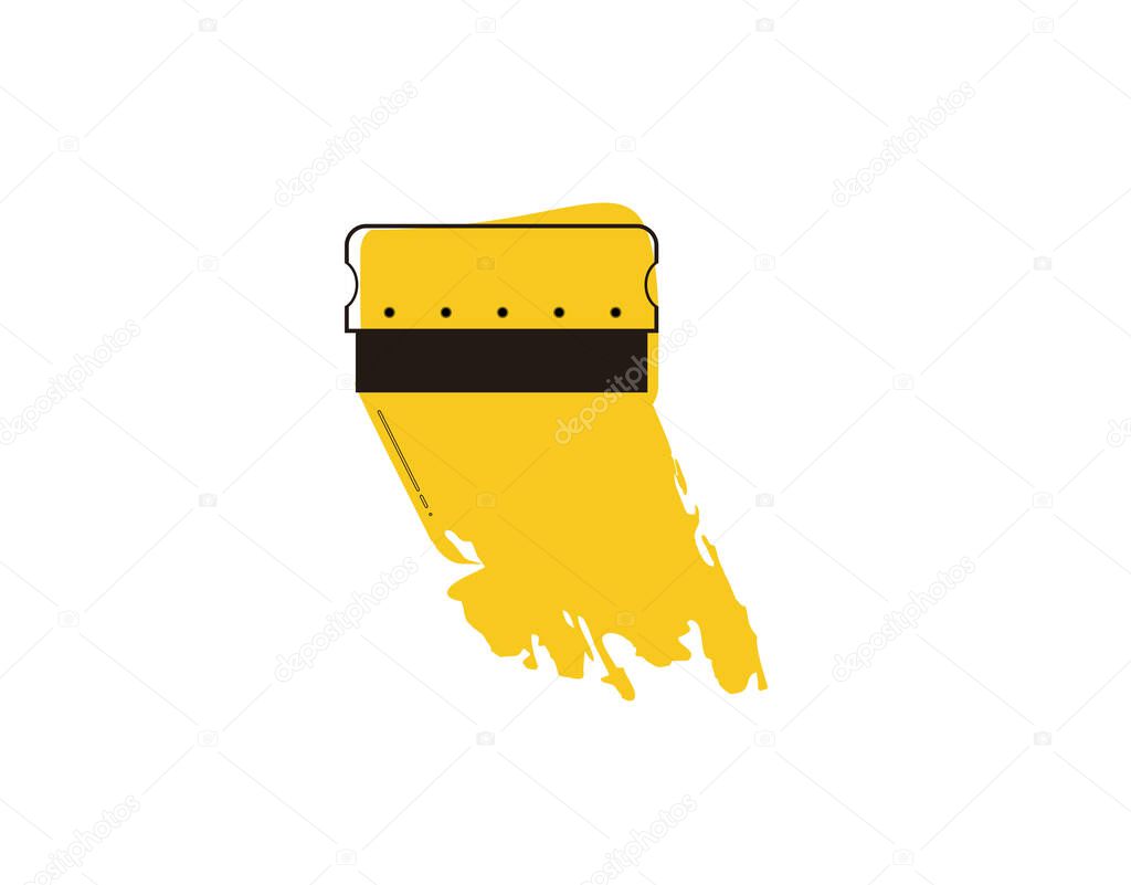 Screen printing squeegee Flat Icon on white background in vector illustration