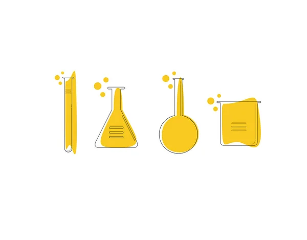 Set Icono Plano Laboratorio Sobre Fondo Blanco Ilustración Vectorial — Vector de stock