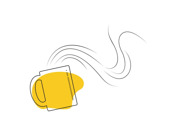 Vektör illüstrasyonunda beyaz arkaplan üzerindeki bir Kupa düz simgesindeki aroma