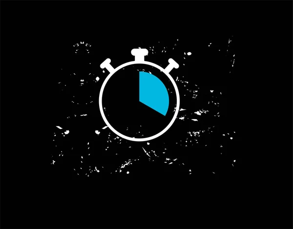 Vektör illüstrasyonunda siyah arkaplan üzerindeki Alarm Saati Düz Simgesi