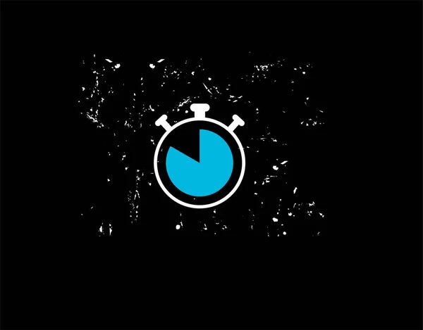 Reloj Despertador Icono Plano Sobre Fondo Negro Ilustración Vectorial — Vector de stock