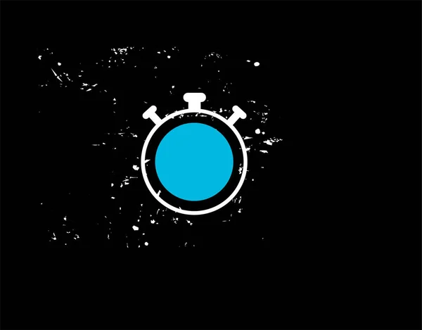 Reloj Despertador Icono Plano Sobre Fondo Negro Ilustración Vectorial — Vector de stock