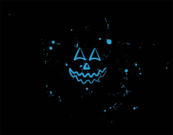 Vektör illüstrasyonunda siyah arkaplanda Cadılar Bayramı karakteriyle yüzleş