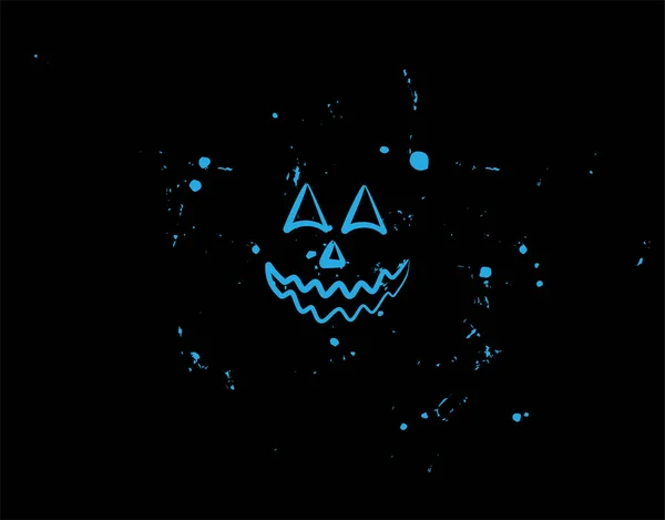 Vektör illüstrasyonunda siyah arkaplanda Cadılar Bayramı karakteriyle yüzleş