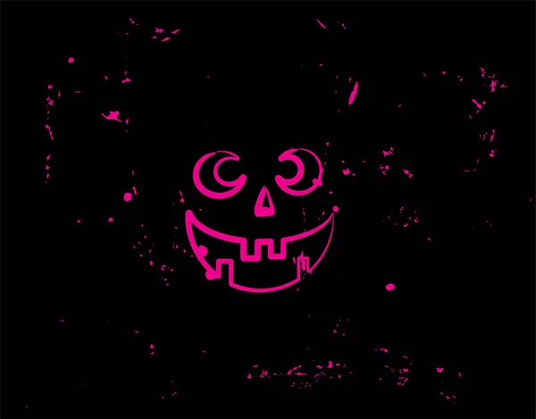 Vektör illüstrasyonunda siyah arkaplanda Cadılar Bayramı karakteriyle yüzleş