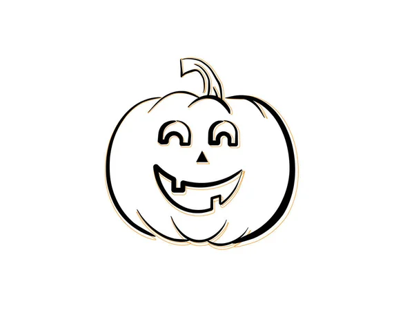 Citrouille Halloween Icône Personnage Sur Fond Blanc Dans Illustration Vectorielle — Image vectorielle