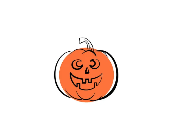 Citrouille Halloween Icône Personnage Sur Fond Blanc Dans Illustration Vectorielle — Image vectorielle