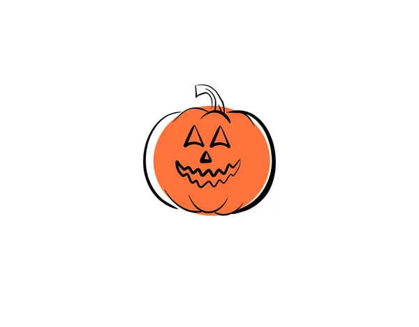 Citrouille Halloween Icône Personnage Sur Fond Blanc Dans Illustration Vectorielle — Image vectorielle