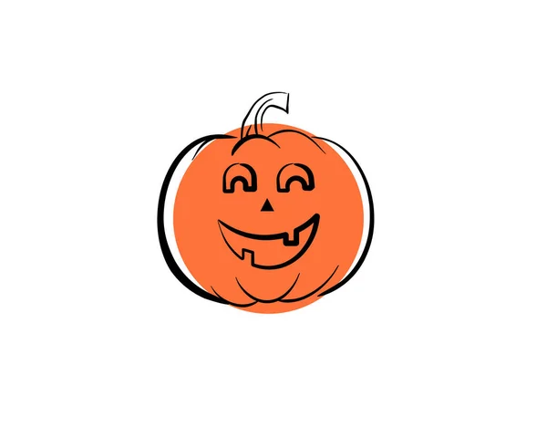 Citrouille Halloween Icône Personnage Sur Fond Blanc Dans Illustration Vectorielle — Image vectorielle