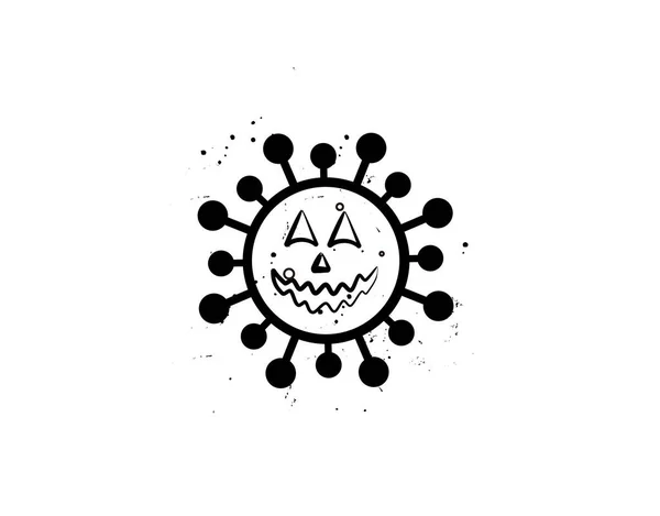 Icône Plate Corona Halloween Sur Fond Blanc Dans Illustration Vectorielle — Image vectorielle