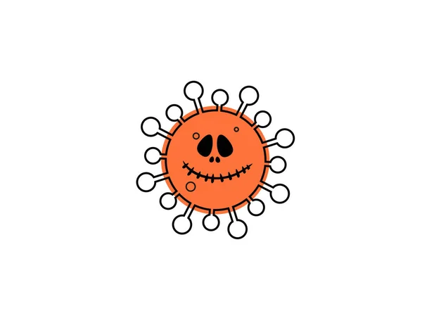 Corona Halloween Icon White Background Vector Illustration — Stock Vector