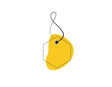 Vektör illüstrasyonunda beyaz arkaplan üzerine etiket Düz Simgesi