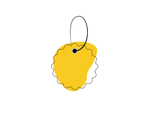 Vektör illüstrasyonunda beyaz arkaplan üzerine etiket Düz Simgesi