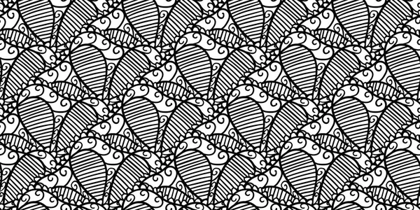 Abstract Seamless Vector Lace Pattern Black White Repeating Wallpaper Creative — Stock Vector