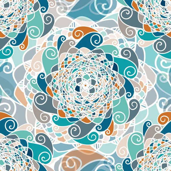 Modèle Vectoriel Abstrait Sans Couture Fait Mandalas Colorés Origine Ethnique — Image vectorielle