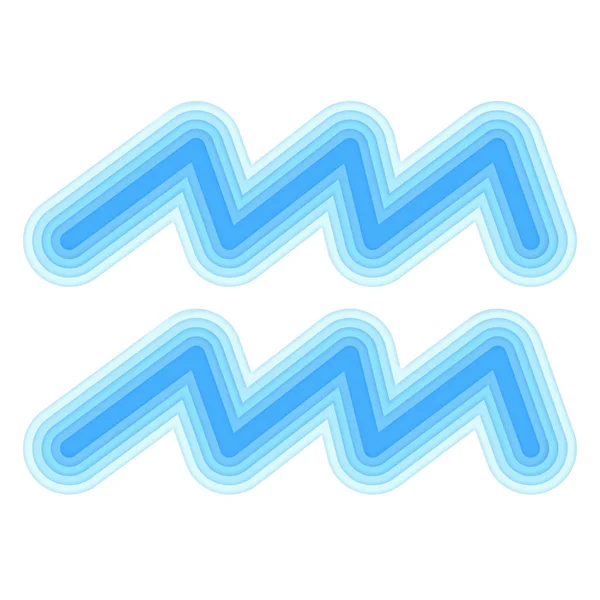 Astrolojik sembolü kova vektör kağıt kesme