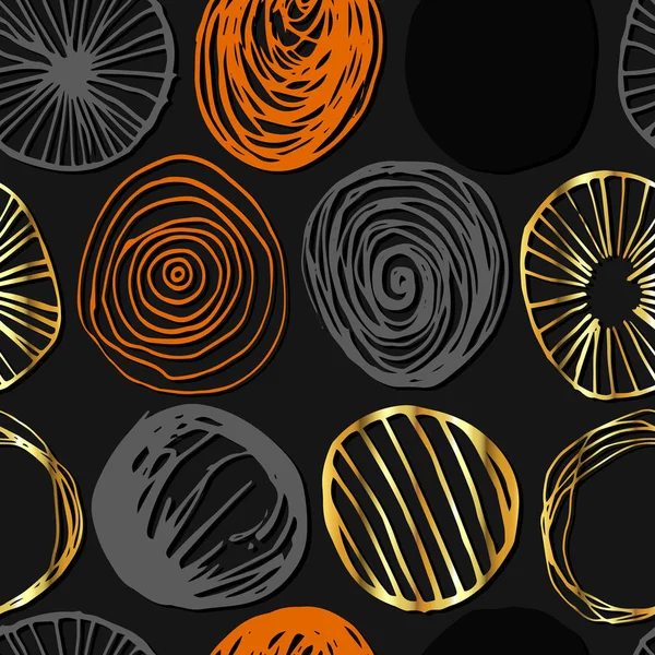 Grunge vecteur motif sans couture. Formes rondes — Image vectorielle