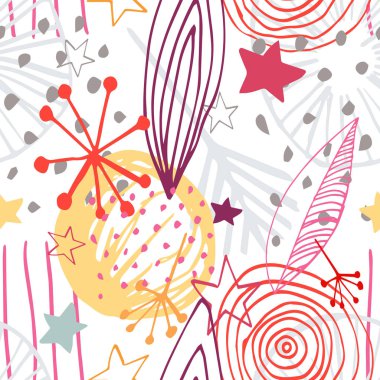 Yaz Grunge Vektör Dikişsiz Desen