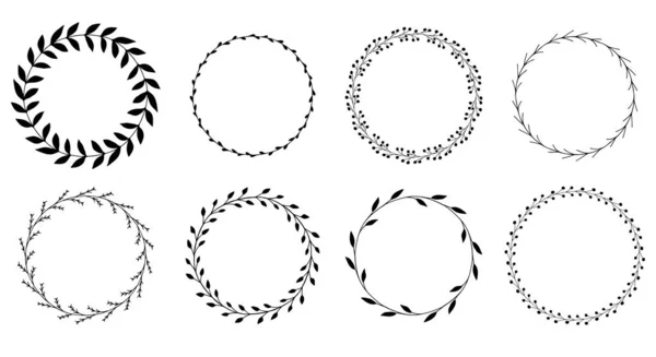 Ensemble vectoriel de cadres floraux romantiques noirs — Image vectorielle