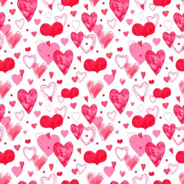 Sevgililer Günü için Dikişsiz Suluboya Deseni