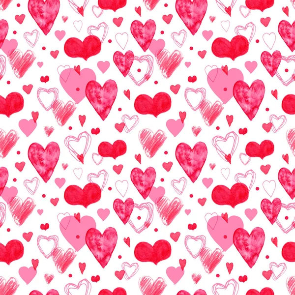 Sevgililer Günü için Dikişsiz Suluboya Deseni