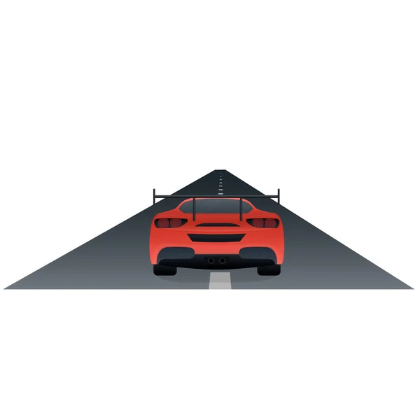 Macchina Sportiva Auto Mangia Sulla Strada Illustrazione Vettoriale — Vettoriale Stock