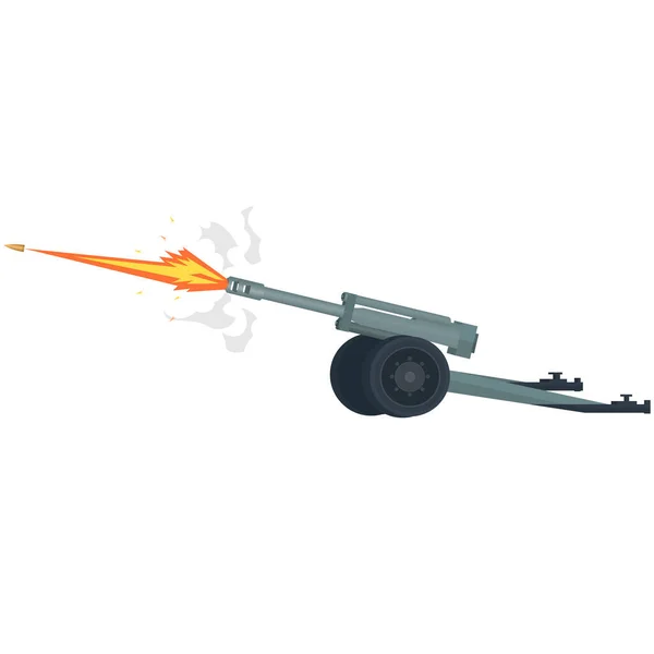 Howitzer Disparar Uma Arma Artilharia Ilustração Vetorial —  Vetores de Stock
