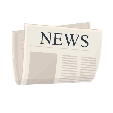 Gazete. Bir gazetede haberler, vektör illüstrasyonu