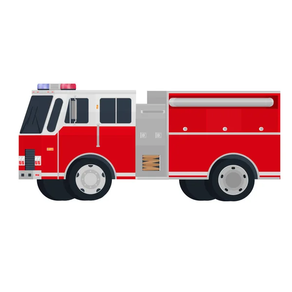 Fire Engine Red Fire Truck Vector Illustration — Stock Vector