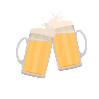 Bir kupa bira. Bira tostu, vektör illüstrasyonu