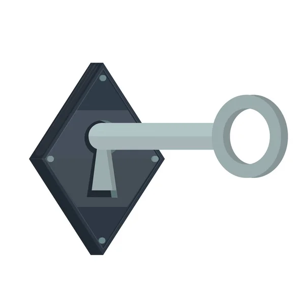 Klíč Klíčové Dírce Otevření Zámku Vektorová Ilustrace — Stockový vektor