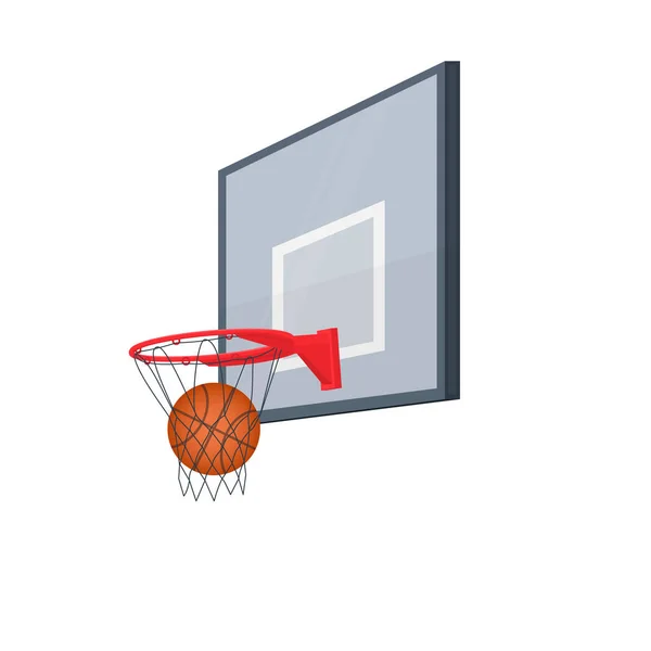 Basketball Basketballkorb Und Ball Vektorillustration — Stockvektor