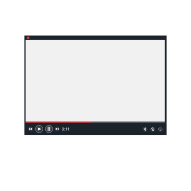 Video oynatıcı. Programın arayüzü, vektör illüstrasyonu