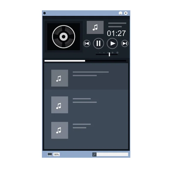 Musikplayer Schnittstelle Des Programms Vektorillustration — Stockvektor